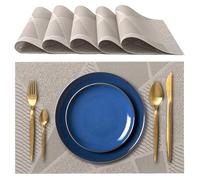 IPEA Manteles Individuales Americanos Elegantes 45 x 30 cm para Cena, Almuerzo, Desayuno - 6 Unidades - Mantel Individual Lavable, Resistente al Calor, Antideslizante, Antimanchas para Mesa de Cocina