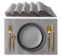 IPEA Manteles individuales americanos elegantes 45 x 30 cm para cena, almuerzo, desayuno - 6 unidades - Mantel individual lavable, resistente al calor, antideslizante, antimanchas, para mesa de cocina