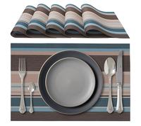 IPEA Manteles Individuales Americanos Elegantes 45 x 30 cm para Cena, Almuerzo, Desayuno - 6 Unidades - Mantel Individual Lavable, Resistente al Calor, Antideslizante, Antimanchas para Mesa de Cocina