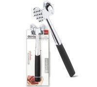 IPEA Martillo Carne de Acero Inoxidable con Mango Cómodo de goma - 22,5 cm - Ablandador Batidor de carne de doble cara para machacar carne, hamburguesas, chuletas, filetes, pollo - Martillo de cocina