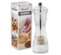 IPEA Molinillo de Pimienta Manual Transparente para Pimienta y Sal - Molinillo de Pimienta Clásico de Cocina con Molinillo de Metal para Moler Especias, Comino, Sésamo, Paprika