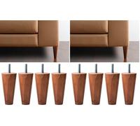 IPEA Patas para Muebles y sofás de Madera Color Nogal - Fabricado en Italia - Juego de 4 Patas con Forma de Cono para armarios y sillones - Patas Color Nogal - Altura 140 mm (Paquete de 2)