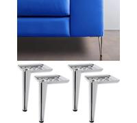 IPEA Patas para Muebles y Sofás de Metal 150 MM Cromados - [ DISEÑO Moderno ] - Set de 4 Patas de Metal para Armarios Sillones Camas - Patas Color Cromado - Bases para Decoración - Altura 15 CM