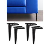 IPEA Patas para Muebles y Sofás de Metal 150 MM Negras - [ DISEÑO Moderno ] - Set de 4 Patas de Metal para Armarios Sillones Camas - Patas Color Negro Mate - Bases para Decoración - Altura 15 CM