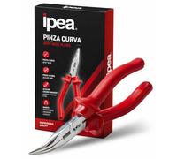 IPEA Pinza de punta curva profesional de 17 cm - Mango ergonómico - para un uso prolongado - Pinzas rectas multiusos de acero para trabajo, Bricolaje, bricolaje - Pinzas universales