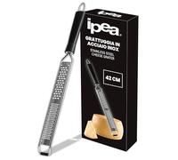 IPEA Rallador de queso plano y largo de acero inoxidable - 42 cm - Rallador manual plano con mango ergonómico para rallar queso, limón, cítricos, chocolate - lavable en lavavajillas