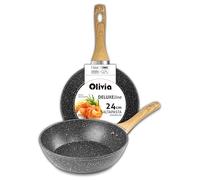 IPEA Sartén antiadherente para pasta y frituras - Inducción y hornillo a gas - 24 cm - Wok - Sartén antiadherente de aluminio para saltear pasta, freír verduras, risotto