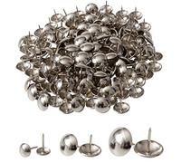 IPEA Tachuelas de tapicería - 500 unidades - Tachuelas decorativas para muebles - Tachuelas de metal para sillones - Color plateado - 9 x 12 mm