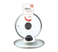 IPEA Tapa para Sartén o Cacerola de Vidrio Templado - 16/18 / 20/22 / 24/26 / 28/30 / 32 cm - Transparente Redonda Universal con Pomillo para Sartenes y Ollas Cocina - OK Lavavajillas - 28 CM