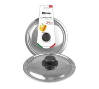 IPEA Tapa Sartén y Olla de Acero Inoxidable - 18/20 / 22/24 / 26/28 cm - Tapa Redonda Universal con Pomo para Sartenes de Cocina y Ollas - Lavable en Lavavajillas