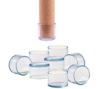 IPEA - Tapas de Silicona para sillas y Muebles, 16 Piezas, Patas Redondas para Patas de Madera, plástico o Hierro para sillas y mesas, antiarañazos y cancelación de Ruido, 35 mm, Transparente