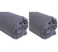 IPEA Tela de Popelín Algodón Gris - 200 cm x 150 cm - Fabricado en Italia - Tejido al Metro para Costura, Ropa, Forros, Accesorios, Patchwork - Tela Lisa para Coser - Lienzo (Paquete de 2)