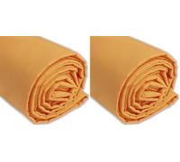 IPEA Tela de Popelín Algodón Naranja - 200 cm x 150 cm - Fabricado en Italia - Tejido al Metro para Costura, Ropa, Forros, Accesorios, Patchwork - Tela Lisa para Coser - Lienzo (Paquete de 2)