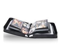 IPEB Bolsa de almacenamiento para CD, DVD, organizador de discos para audio, música, discos multimedia, bolsa de almacenamiento con cremallera (144 unidades de disco, 72 bolsillos para folletos, color