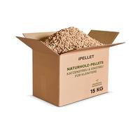 iPELLET Pellets de madera natural, arena para gatos y lecho para animales pequeños, 100% natural, altamente absorbente y antiolores, caja de 7 kg o 15 kg (caja de 15 kg)