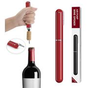 IPEROT Abridor de vino, sacacorchos de vino a presión de aire con cuchillo de papel de aluminio de corte, es una diversión que no se rompe el corcho, abrebotellas de vino fácil de abrir (rojo)