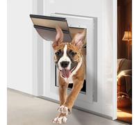 iPetba Puerta para Perros Grandes L, de Aluminio, hasta 50 kg | Resistente al clima, cierre seguro, aluminio duradero, apertura amplia, para perros grandes