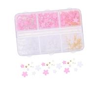 Ipetboom 1 caja Adornos para Manicura Caja de Compartimentos Flores Tridimensionales Delicadas para Decoración de Uñas DIY Ornamentos Únicos para Uñas Gel y Pegatinas para Fiestas y