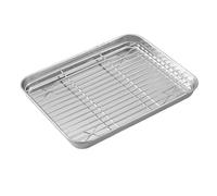 Ipetboom 1 juego Bandeja de Horno con Rejilla Inoxidable para Secado de Pasteles y Panes Set Plato de Drenaje y Rejilla para Hornear y Enfriar Productos de Repostería