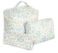 Ipetboom 1 Juego Bolso cosmético de Mano Largo Bolsa de Maquillaje Personalizada Artículos de Aseo Bolsas de Almacenamiento con Cremallera Neceser de Viaje Sabana de Algodon
