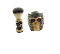 Ipetboom 1 Juego cepillo para barba de calavera cepillo de pelo de cerdas de jabalí brocha de afeitar para barba para hombres shaving brush kit rozalen kit de para hombre