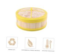Ipetboom 1 juego Cesta Vaporera de Bambú Tapa para Cocinar Dim Sum Bollos Verduras y Arroz Resistente y Práctica para Hogar