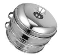 Ipetboom 1 juego Cesta Vaporera Inoxidable con Tapa y Asas para Cocina de Vaporeras para Verduras y Bollos Accesorios de Cocina para Preservar Nutrientes y