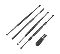 Ipetboom 1 Juego Herramienta De Oído Kit De Limpieza Removedor De Cera Herramientas De Eliminación De Cerumen Kit De Eliminación De Cera Equipo Púas De Oreja Black Acero Inoxidable