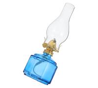 Ipetboom 1 Juego Lámpara de Aceite Decorativa Vintage de Keroseno para Mesa Diseño Clásico de Vidrio Luz Nocturna para Decoración para y Reuniones Color Azul