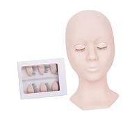 Ipetboom 1 Juego Modelo de cabeza de pestañas de injerto cabeza de muñeca maniquí modelos molde de pantalla practicando molde de maquillaje reemplazable extender