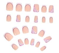 Ipetboom 1 Juego Recortes De Uñas De Hojas Kit De Uñas Postizas Puntas De Uñas Falsas Presione En La Uña Clavos De Plastico Uña Falsa Uñas Postizas Decorativas Kit De Uñas Falsas Abs Rosa