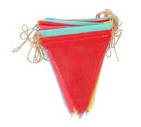 Ipetboom 1 Paquete Banderines de Tela para Decoración de Fiestas de Triángulo Imitación Lino Guirnalda para Bodas y Resistente y Reutilizable Metros de