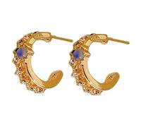 Ipetboom 1 Par De Pendientes Minimalistas En Forma De C Aros Pequeños Joyería Para Mujer Pendientes De Medio Aro Aros De Metal Dorado