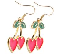 Ipetboom 1 Par Pendientes de Cereza Mujeres Pendientes Dangle y Elegantes Niñas Accesorios de Joyería