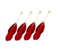 Ipetboom 1 Par pendientes de pétalos pendientes Pendientes colgantes de flores pendientes de flores para mujer aretes colgantes aretes de dama Metal rojo