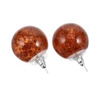 Ipetboom 1 Par Pendientes Delicados Para Mujer Pendientes De Bolas Aretes De Declaración Pendientes Minimalistas Para Mujer La Perforación Del Oído Aretes Con Bola Tachuelas Brown Resina