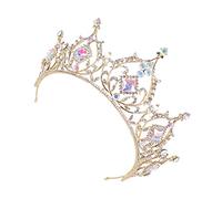 Ipetboom 1 Pc Diadema De Diamantes De Imitación Women Joyas Diadema Tiara Para Mujer Diademas Con Estilo Para Las Mujeres Tocados De Niña De Las Flores Para La Boda Aleación Golden