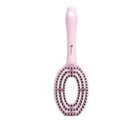 Ipetboom 1 Pc Peine De Masaje Fregar Cepillo Para Pelucas Sintéticas Cepillos Para El Cabello Cepillo De Pelo Retráctil Peines Cepillo De Pelo De Cerdas De Jabalí Cuero Cabelludo Rosa