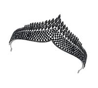 Ipetboom 1 Pieza Barroca Reina Barroca Enjoyada Tiaras De Princesa Reina Nupcial Accesorios Para El Cabello De Boda De Fiesta Venda Novia Aleación Black