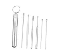 Ipetboom 1 Set 7 Pcs Cuchara de Acero Inoxidable Oídos, Kit Limpiador de Oídos Práctico y Portátil Diseño Ergonómico para Adultos