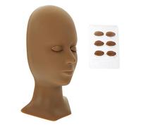 Ipetboom 1 Set Modelo Pestañas Injertadas Cabeza De Maniquí Pestañas Párpados Realistas Maniquí De Entrenamiento De Silicona Maquillaje Cabeza De Silicona Cabeza De Entrenamiento De