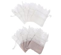 Ipetboom 10 bolsas con cordón, bolsa de encaje con cordón, mini estuches para cosméticos, bolsas de yute con cordón, bolsas para bomboneras, bolsa suave para consejos de puerta de radio novia