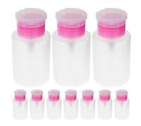 Ipetboom 10 botellas vacías con bomba de presión - Botellas de 150 ml con tapa a presión para artículos de tocador, esmalte de uñas y desmaquillante - Rosa
