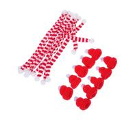 Ipetboom 10 Juegos Mini Christmas Knit Hats and Scarves DIY Wine Bottle Covers Festive Knit Decorations For Holiday Crafts and Home Décor