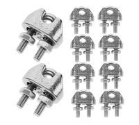 Ipetboom 10 piezas Abrazaderas de Cable Inoxidable Shape para Fijación de Cuerdas y Alambres Clip de Cuerda para Uso Rigging y Variadas