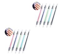 Ipetboom 10 Piezas diamantes de imitación para uñas pluma de punto bolígrafo para tallar esmalte de uñas pedrería ferramentas herramienta de punteado kit de uñas de gel cabeza doble equipo