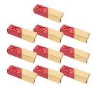 Ipetboom 10 Piezas Unidades Cajas Regalo Rectangulares para Chocolate con Lazo Burdeos Estrellas para Bodas Fiestas Dulces Embalaje Elegante