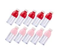 Ipetboom 10 piezas Unidades Tubos Brillo Labios Recargables Abs para Bálsamo Labial y Aceite Labial Portátil Creativo Rosa y Rojo