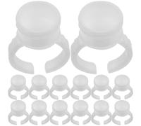 Ipetboom 100 Anillos y Copas de Tinta Desechables para Pigmentos Tamaño Mediano Transparentes Fáciles de Usar Ideales para Profesionales de Maquillaje y Extensiones de Pestañas