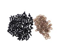 Ipetboom 100 Piezas Accesorios para Ojos de muñeca Juguete Ojos de Ganchillo para Animales muñeco de Peluche Cosa Oso Seguridad Ojos de Animales de Peluche Globos oculares para Manualidades